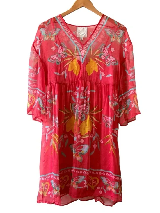 Johnny Was Barbara Silk Mini Dress - Picture 2 of 12